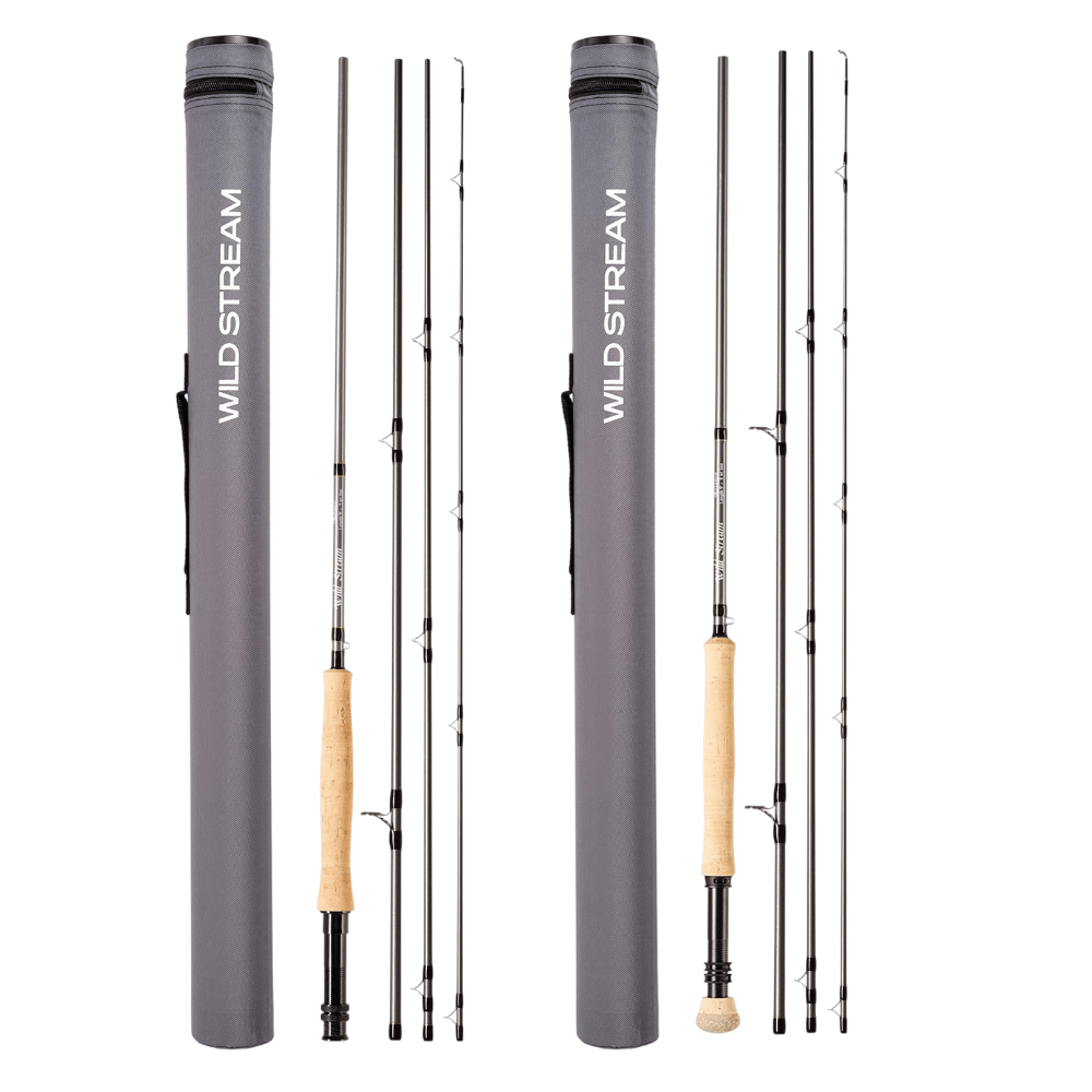 WILDSTREAM Balance Fly Fishing Rod and Reel Combo, 4-Piece 24T+30T Carbon Fiber Fly Rod, Fast Action, SIC Guide Rings, Grade 2A Cork Handle, Complete Starter Kit with Case & Flies (#3/#4/#5/#8 WT)
