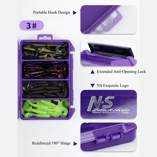 N.S Black Hole Fishing Tackle Box Iris Purple Lure Case Organizer Multi-Compartment