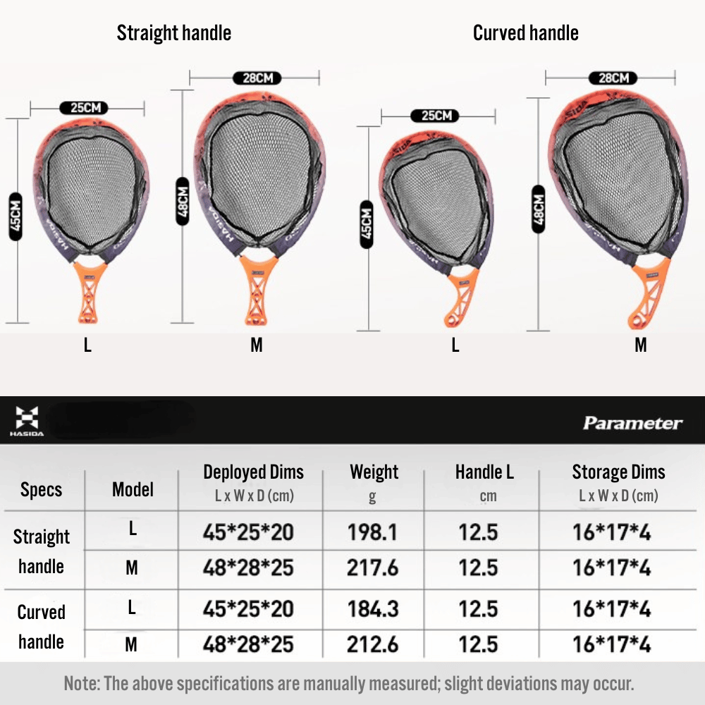 HASIDA Foldable Portable Landing Net, 301 Stainless Steel Frame Rubberized Mesh, Lightweight One-Handed Operation F | ZHUSROD