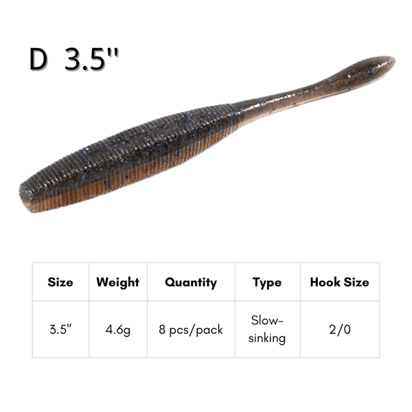 BROKEN RIVER Soft Plastic Stick Baits - 10pcs Dual-Density Salted Bass Fishing Lures, High-Frequency Micro-Shake Worms, Scented Slow Sinking Senko Style Baits for Texas & Wacky Rig