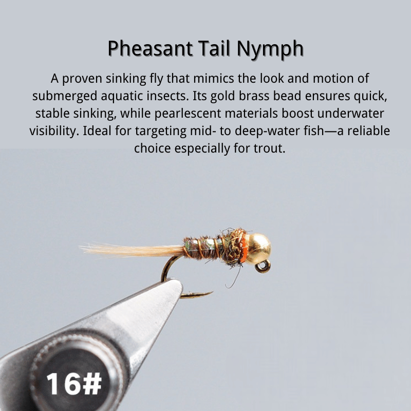 PWS Premium Hand-Tied Fly Fishing Flies Assortment - Dry Flies, Nymphs, Woolly Buggers for Trout Bass Panfish - Ten | ZHUSROD