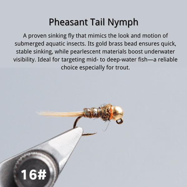 PWS Premium Hand-Tied Fly Fishing Flies Assortment - Dry Flies, Nymphs, Woolly Buggers for Trout Bass Panfish - Ten | ZHUSROD