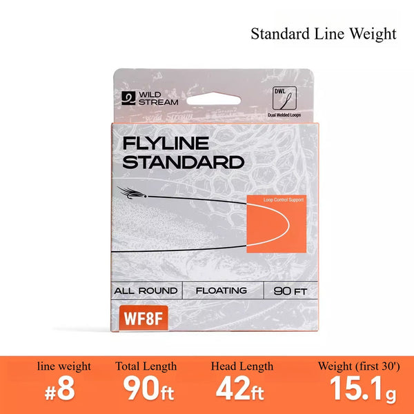 Wildstream WF Floating Fly Fishing Line - 90ft Weight Forward with Dual Welded Loops - Ultra-Smooth Coating All-Purpose Fly Line for Effortless Casting (WF1F - WF9F)