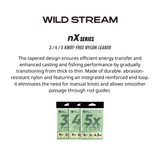 WILDSTREAM 9FT Fly Fishing Tapered Leader 3-Pack Knotless Nylon Pre-Looped 3X 4X 5X