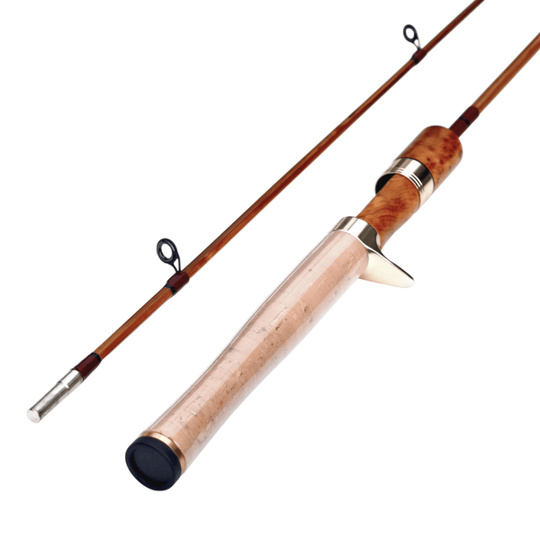 Handmade Tonkin Bamboo Casting Rod, 5'6'' 7' Ultra-Light (UL) Action Fishing Pole, 3A Cork Handle & Walnut CNC Reel | ZHUSROD