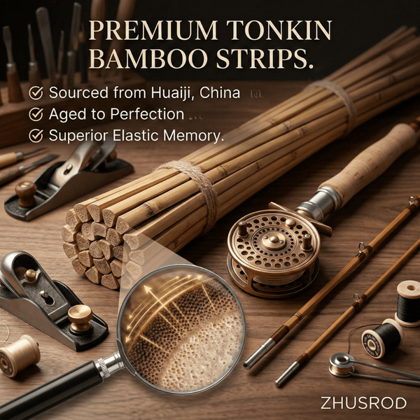 Premium Huaji Tonkin bamboo strips, aged for perfection, elastic memory for fishing rods