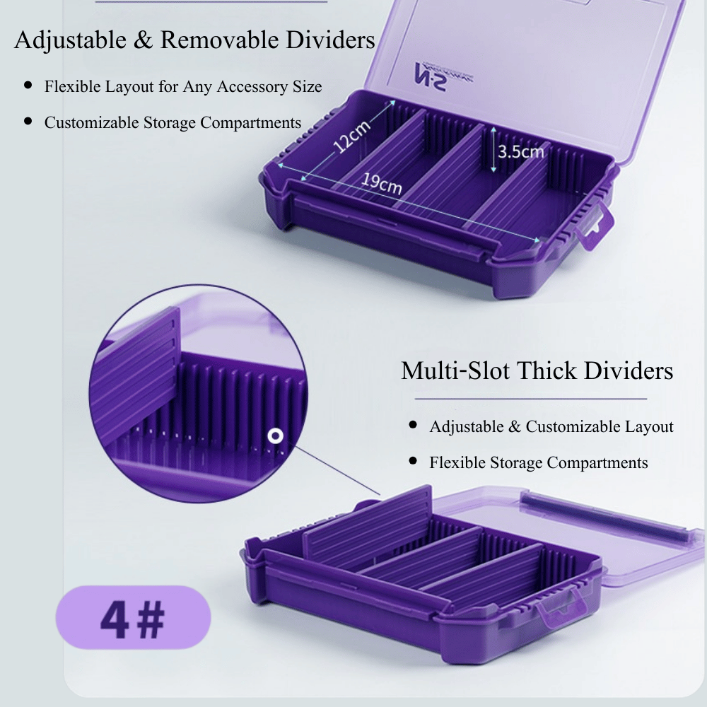 N.S Black Hole Fishing Tackle Box Iris Purple Lure Case Organizer Multi-Compartment