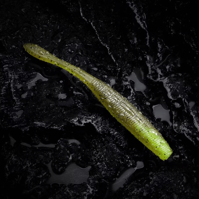 BROKEN RIVER Soft Plastic Stick Baits - 10pcs Dual-Density Salted Bass Fishing Lures, High-Frequency Micro-Shake Wo | ZHUSROD
