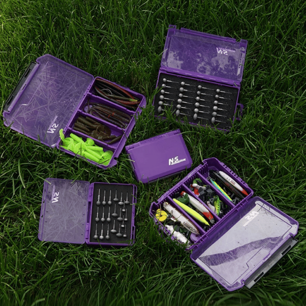 N.S Black Hole Fishing Tackle Box Iris Purple Lure Case Organizer Multi-Compartment