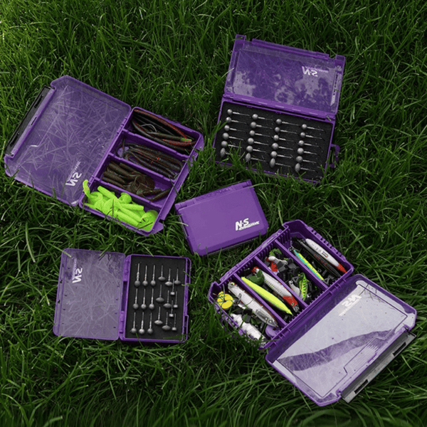 N.S Black Hole Fishing Tackle Box Iris Purple Lure Case Organizer Multi-Compartment