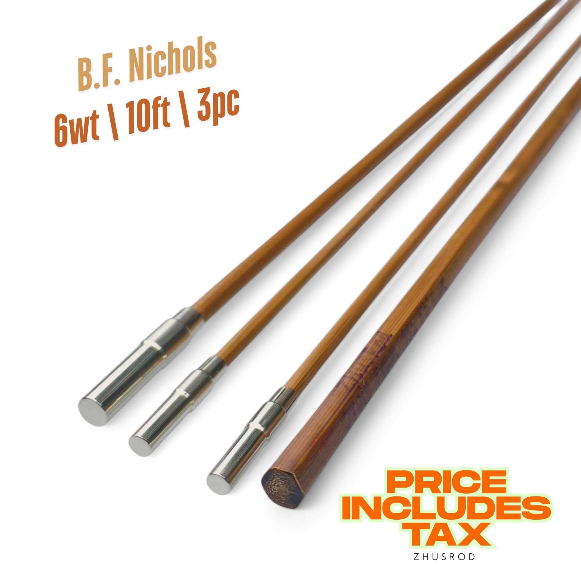 6wt | 10ft | 3pc | bamboo fly rod blank | B.F. Nichols | ZHUSROD Main image