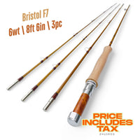 6wt | 8ft 6in  | 3pc | bamboo fly rod | Bristol F7