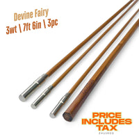 3wt | 7ft 6in  | 3pc | bamboo fly rod blank | Devine Fairy