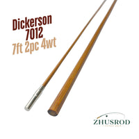 Canne à mouche en bambou Dickerson 7012 Taper - 7 pieds 4wt - 2 pièces