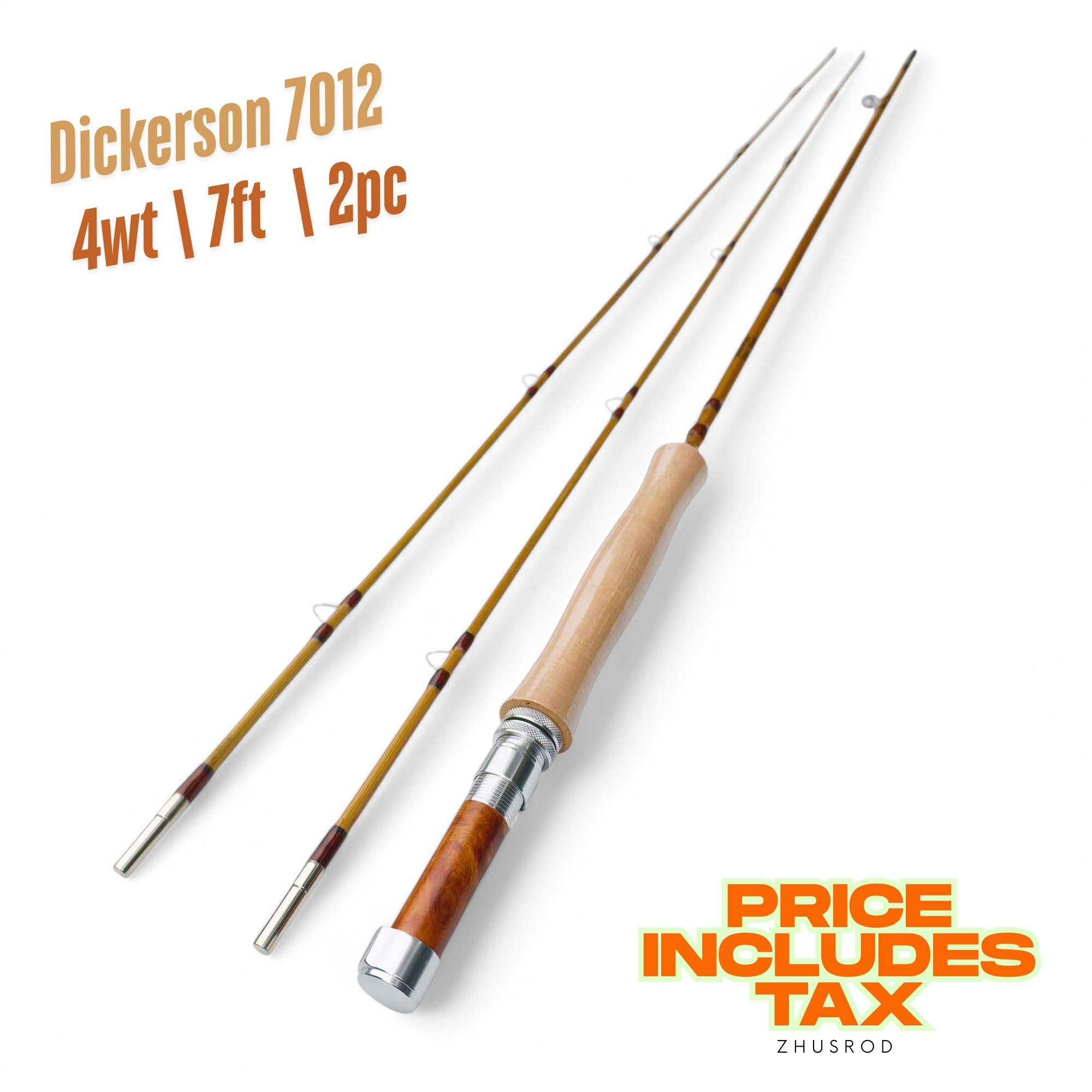 4wt - 7ft - 2pc - bamboo fly rod - Dickerson 7012 | ZHUSROD Main image