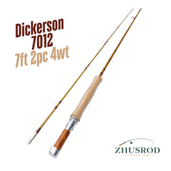 Canne à mouche en bambou Dickerson 7012 Taper - 7 pieds 4wt - avec étui - 2 pièces