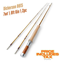 7wt | 8ft 6in  | 2pc | bamboo fly rod | Dickerson 8615