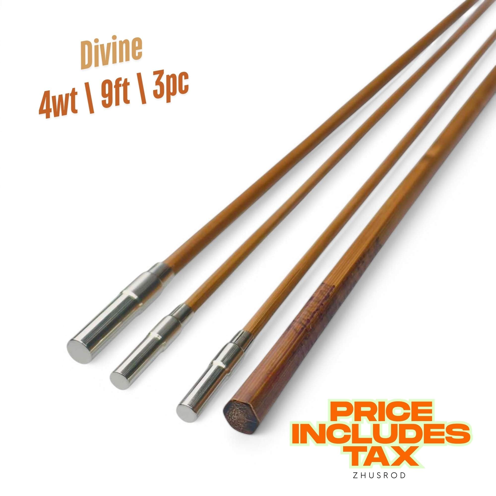 4wt | 9ft  | 3pc | bamboo fly rod blank | Divine | ZHUSROD