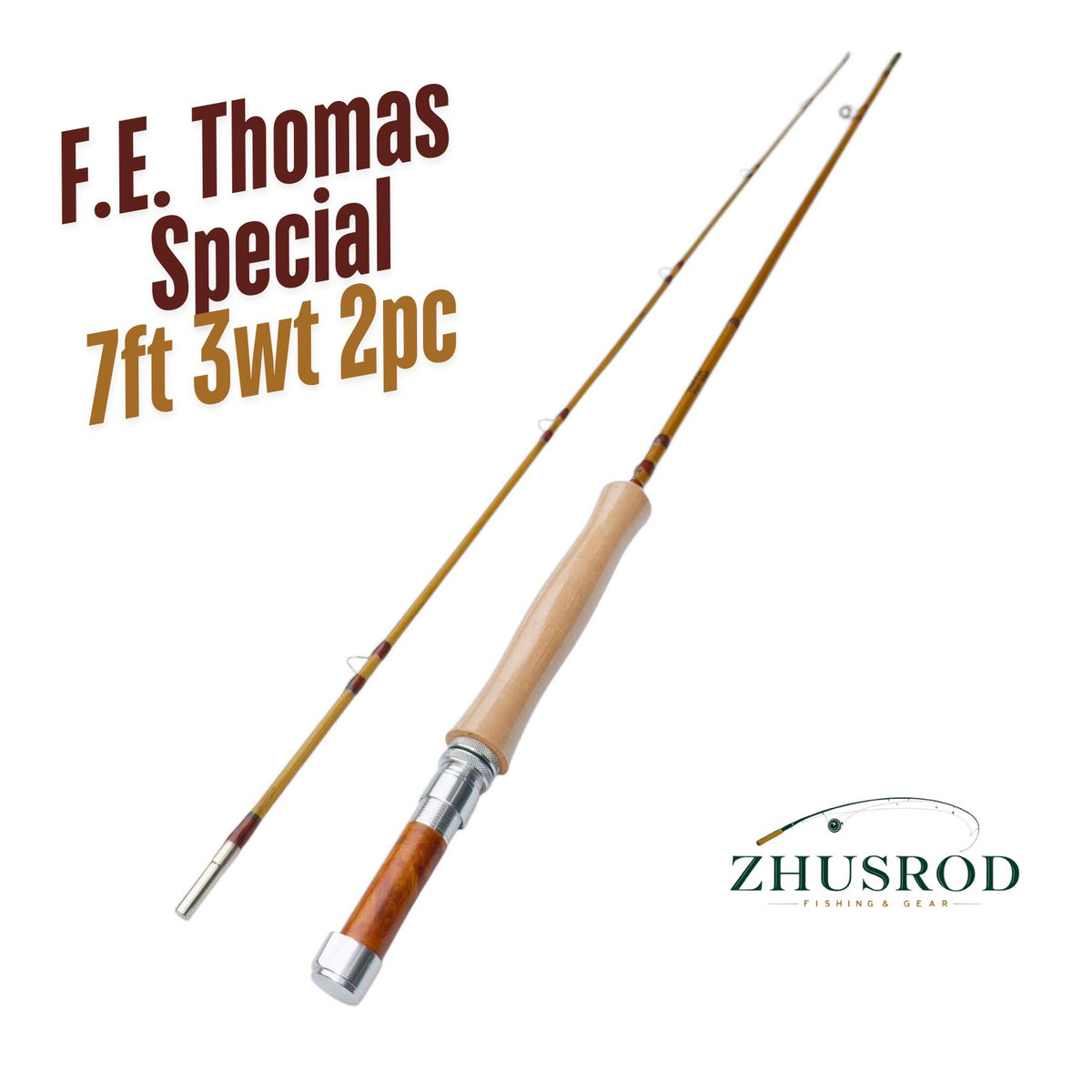 FE Thomas Taper - 7ft 3wt - Canne à mouche en bambou avec étui - 2 pièces