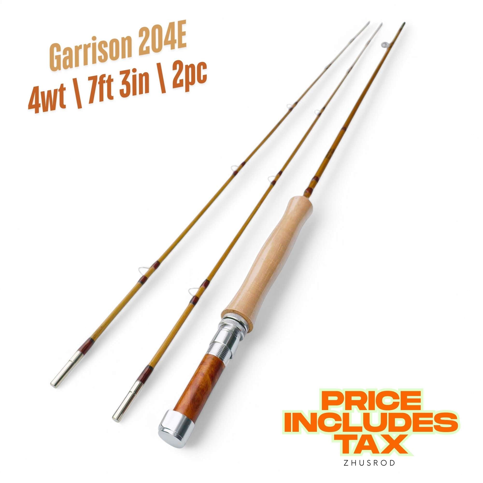 4wt - 7ft 3in - 2pc - bamboo fly rod - Garrison 204E | ZHUSROD Main image
