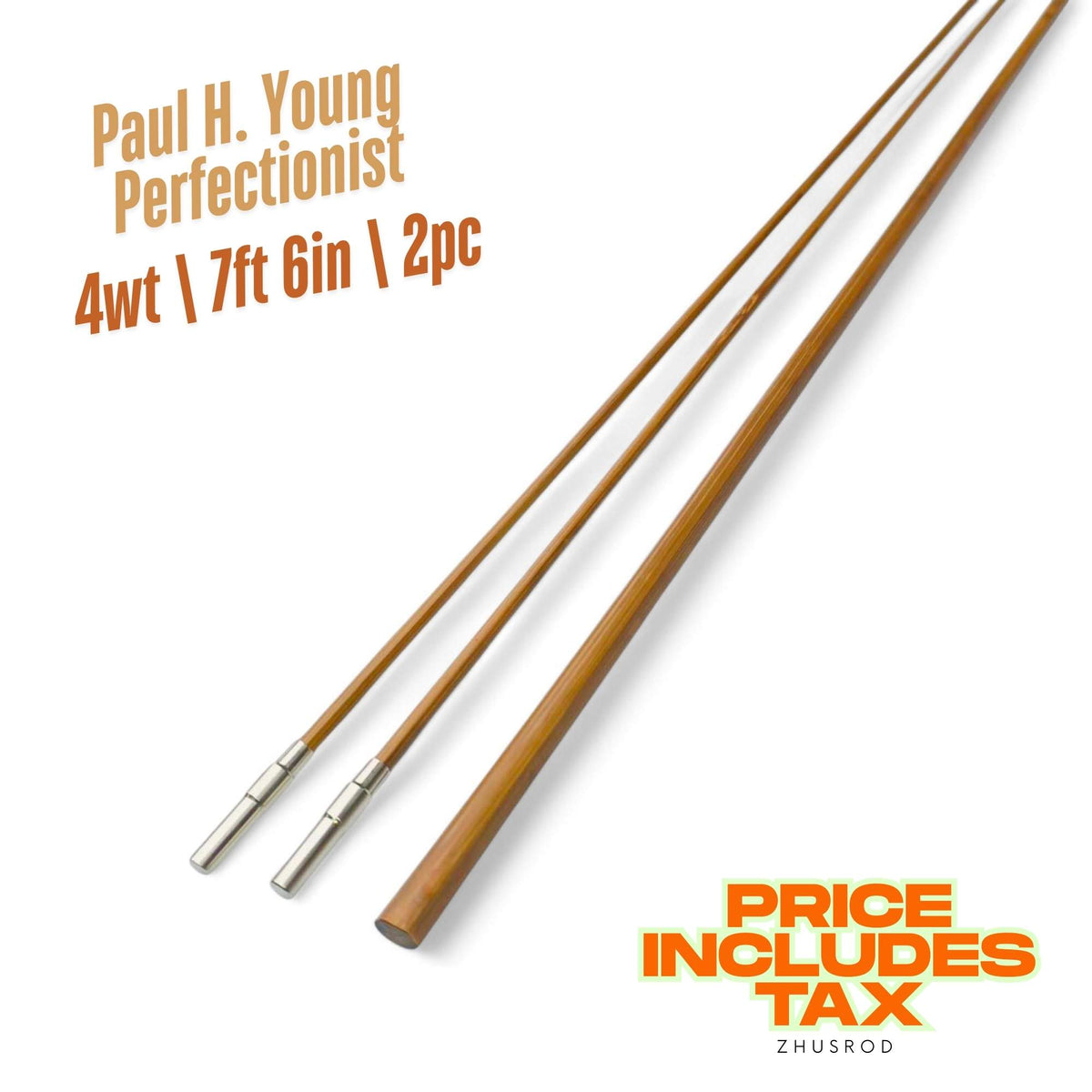 Paul H. Young Perfectionist Bamboo Rod Blank - Tonkin Cane with Nickel Silver Ferrules | ZHUSROD Main image