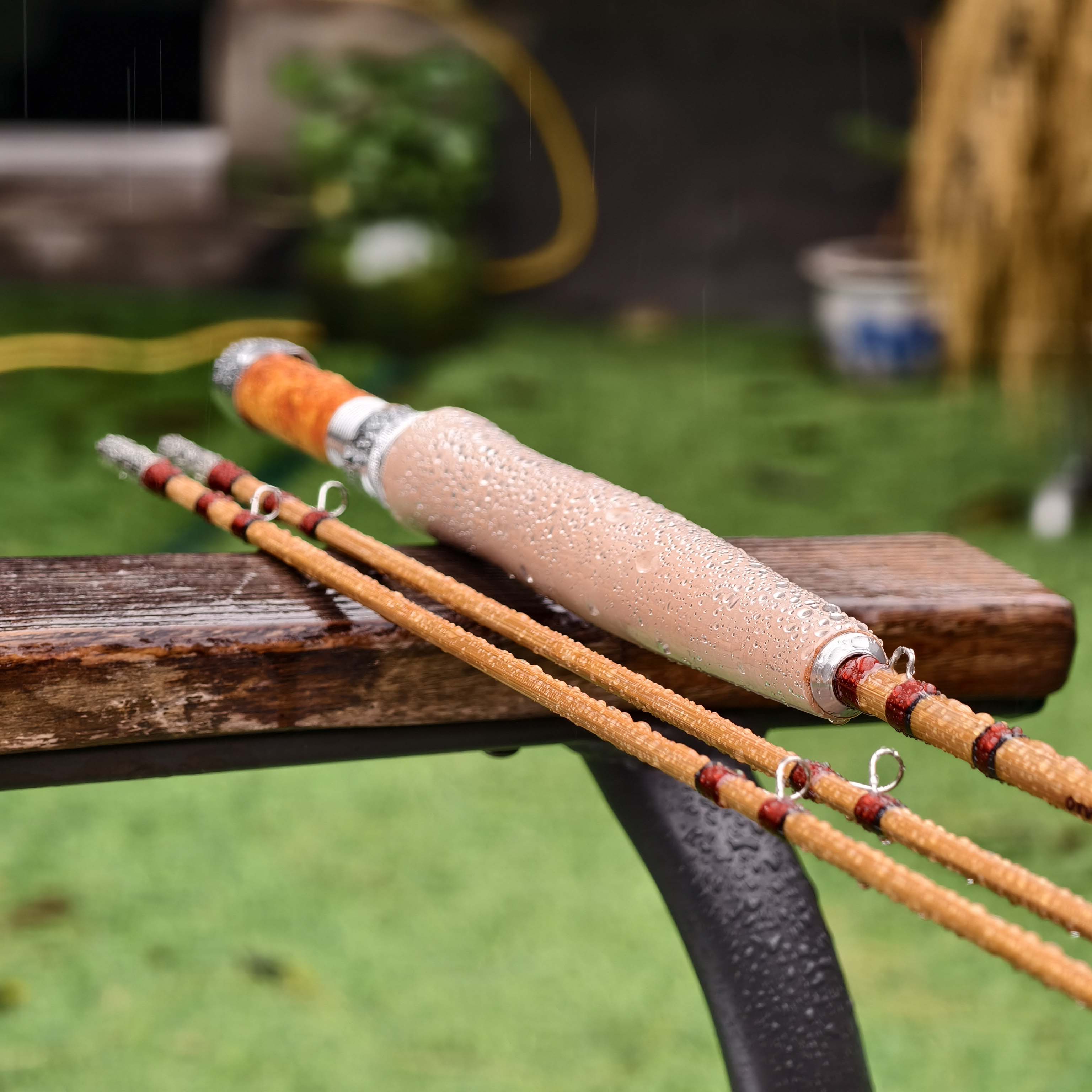 ZHUSROD Heddon #17 Extra Lite Trout – 8ft 3wt – Bambus-Fliegenrute mit Tragetasche – 3-teilig