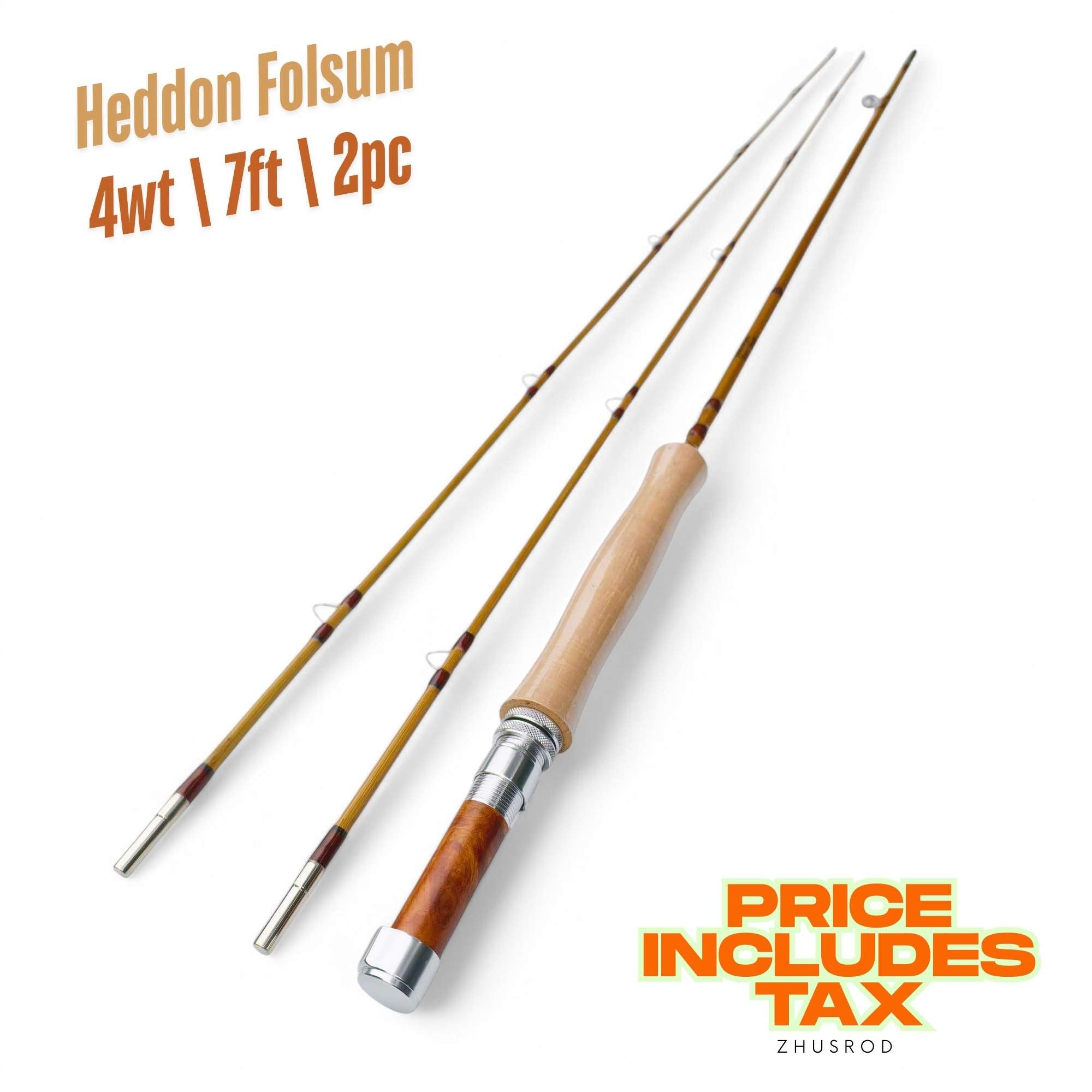 4wt - 7ft - 2pc - bamboo fly rod - Heddon Folsum | ZHUSROD Main image