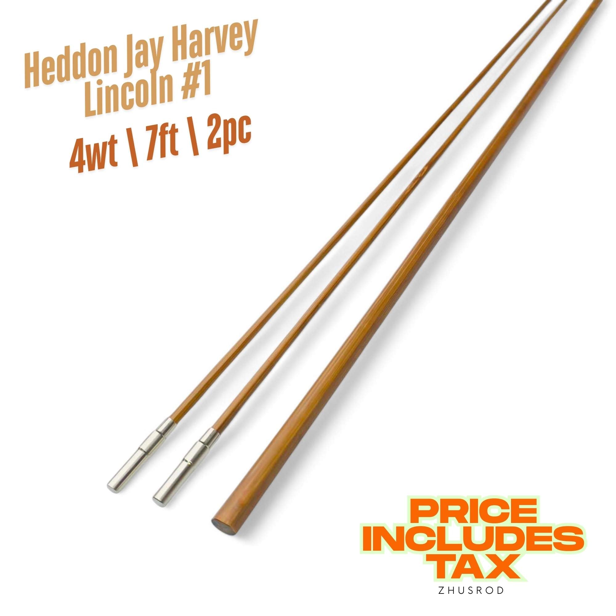4wt | 7ft  | 2pc | bamboo fly rod blank | Heddon Jay Harvey Lincoln #1 | ZHUSROD Main image