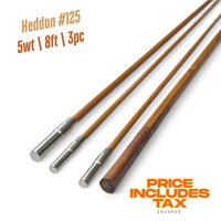 Canne à mouche en bambou 5wt | 8 pi | 3 pièces | Blank | Heddon n° 125