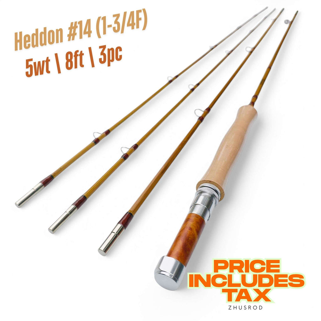 5wt - 8ft - 3pc - bamboo fly rod - Heddon #14 (1-3/4F) | ZHUSROD