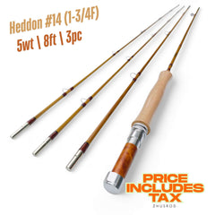 Heddon #125 – 8ft 5wt – Bambus-Fliegenrute mit Tragetasche – 3-teilig