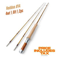 Canne à mouche en bambou 4wt | 1,80 m | 2 pièces | Heddon n° 14