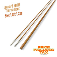 Canne à mouche en bambou 5wt | 8 pi | 2 pièces | Canne Leonard 50 DF Tournament