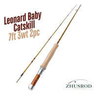 ZHUSROD Leonard Baby Catskill - 7ft 3wt - Canne à mouche en bambou avec étui de transport - Pointe lourde