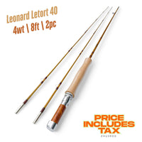 4wt | 8ft  | 2pc | bamboo fly rod | Leonard Letort 40