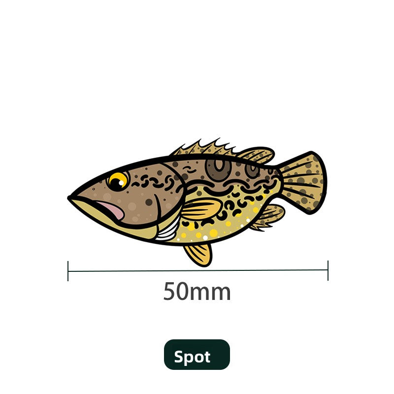 UDOLURE Embroidered Fish Velcro Patches - 2" Cartoon Bass, Mandarin Fish, Military Fish Morale Badges - Tactical Hook and Loop Armband for Fishing Backpack, Gear Bag, Clothing - 1PC