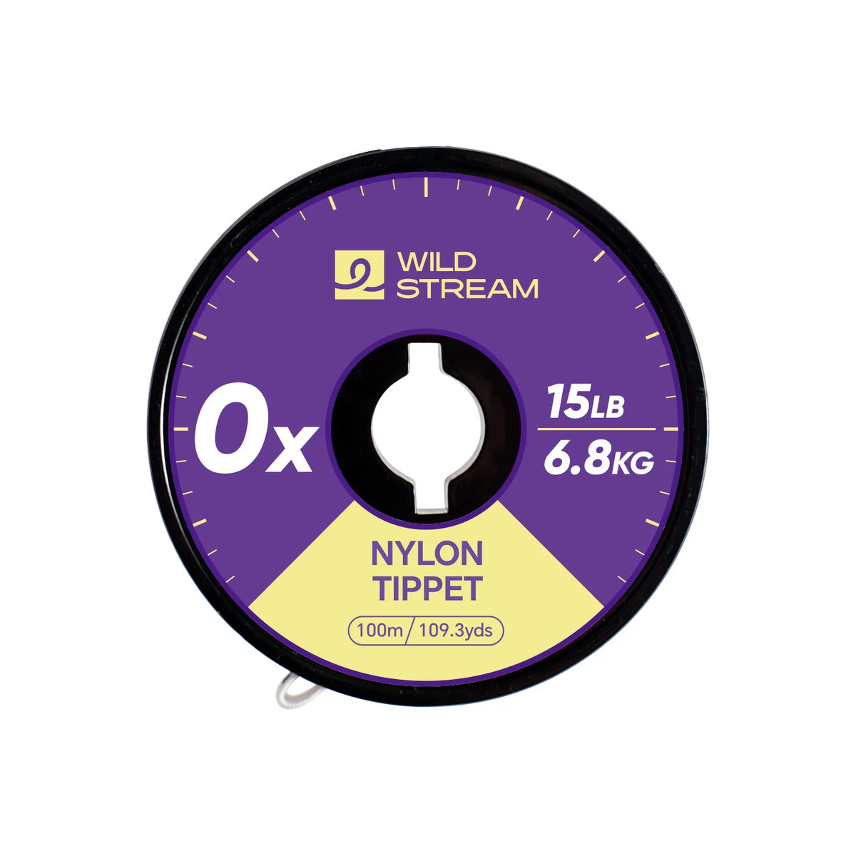 WILD STREAM Nx Series Fly Fishing Tippet - 100m/109.3yds High Strength Nylon Leader Line - Tangle-Free Spool with Elastic Strap - High Clarity & Abrasion Resistant (0X-7X Available)