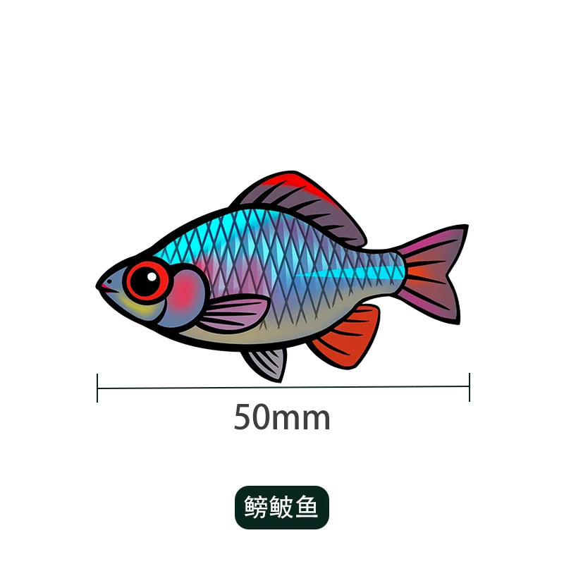 UDOLURE Embroidered Fish Velcro Patches - 2" Cartoon Bass, Mandarin Fish, Military Fish Morale Badges - Tactical Hook and Loop Armband for Fishing Backpack, Gear Bag, Clothing - 1PC