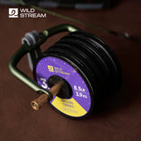 WILD STREAM Nx Series Fly Fishing Tippet - 100m/109.3yds High Strength Nylon Leader Line - Tangle-Free Spool with Elastic Strap - High Clarity & Abrasion Resistant (0X-7X Available)