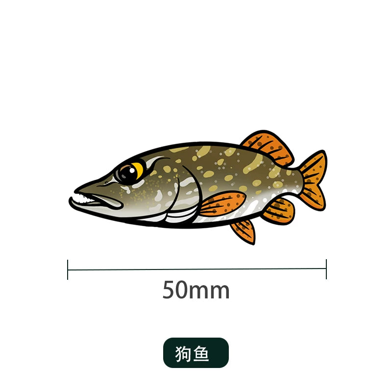 UDOLURE Embroidered Fish Velcro Patches - 2" Cartoon Bass, Mandarin Fish, Military Fish Morale Badges - Tactical Hook and Loop Armband for Fishing Backpack, Gear Bag, Clothing - 1PC