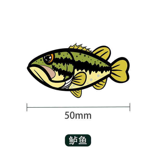UDOLURE Embroidered Fish Velcro Patches - 2" Cartoon Bass, Mandarin Fish, Military Fish Morale Badges - Tactical Hook and Loop Armband for Fishing Backpack, Gear Bag, Clothing - 1PC