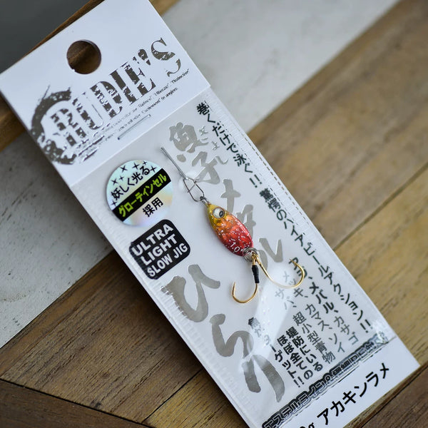 Rudie's Gyoko Metal Hirari Micro Metal Jig - Ultra Light Slow Jigging Lure for Aji, Mebaru, Trout - S-Shape Flutter | ZHUSROD