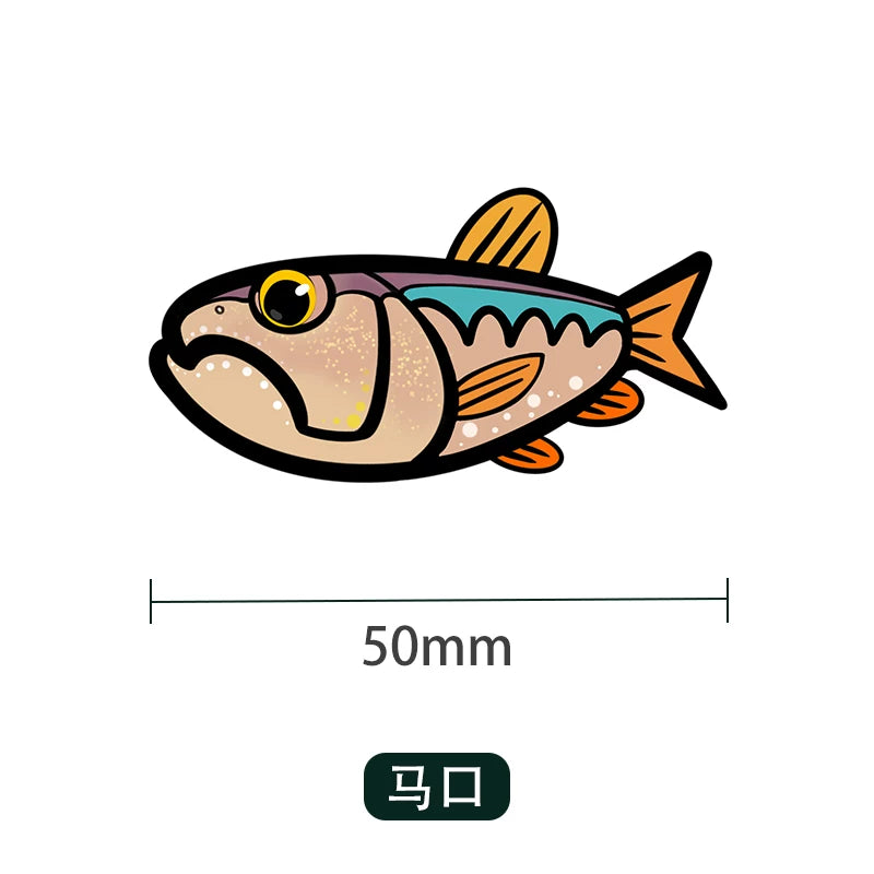 UDOLURE Embroidered Fish Velcro Patches - 2" Cartoon Bass, Mandarin Fish, Military Fish Morale Badges - Tactical Hook and Loop Armband for Fishing Backpack, Gear Bag, Clothing - 1PC