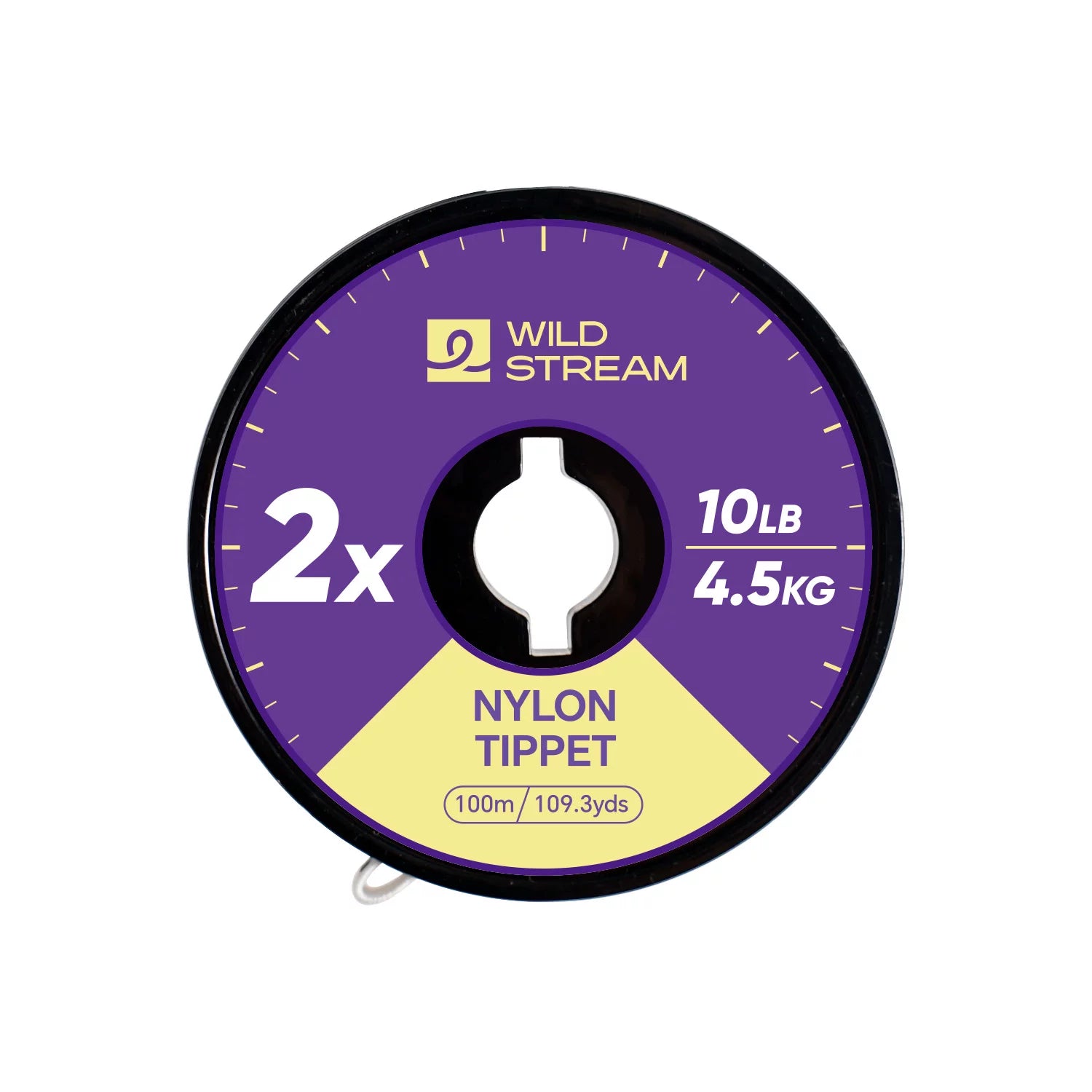 WILD STREAM Nx Series Fly Fishing Tippet - 100m/109.3yds High Strength Nylon Leader Line - Tangle-Free Spool with Elastic Strap - High Clarity & Abrasion Resistant (0X-7X Available)