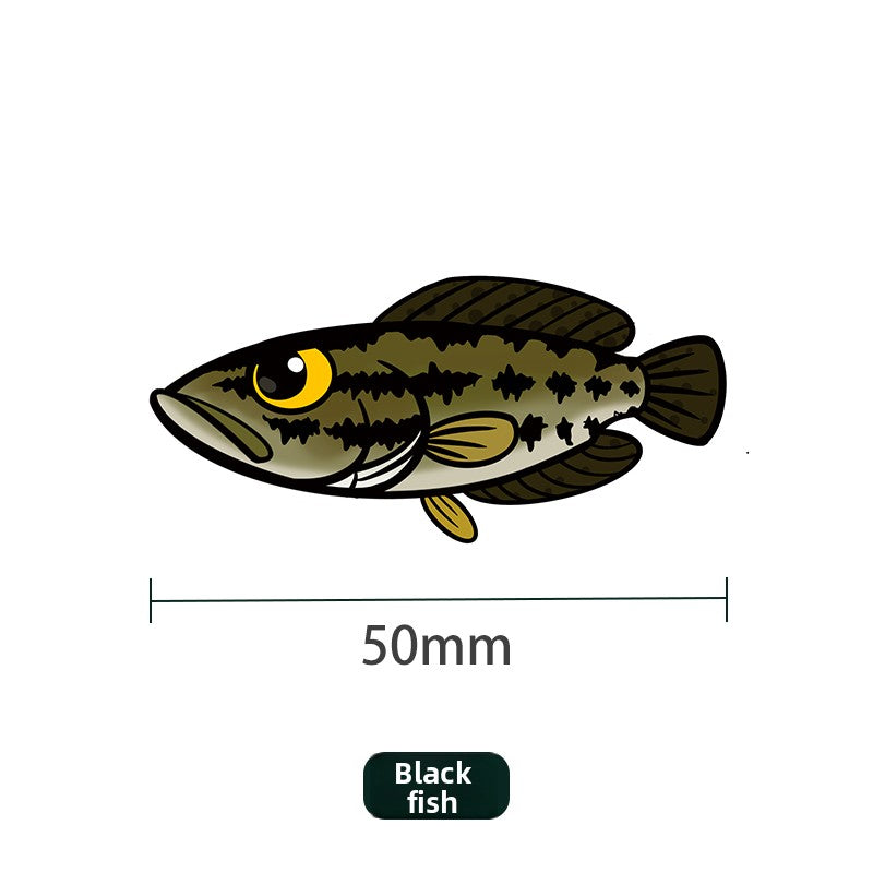 UDOLURE Embroidered Fish Velcro Patches - 2" Cartoon Bass, Mandarin Fish, Military Fish Morale Badges - Tactical Hook and Loop Armband for Fishing Backpack, Gear Bag, Clothing - 1PC