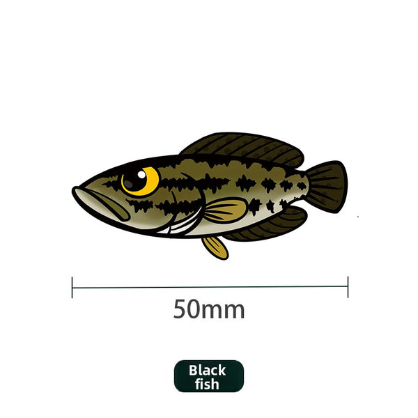 UDOLURE Embroidered Fish Velcro Patches - 2" Cartoon Bass, Mandarin Fish, Military Fish Morale Badges - Tactical Hook and Loop Armband for Fishing Backpack, Gear Bag, Clothing - 1PC