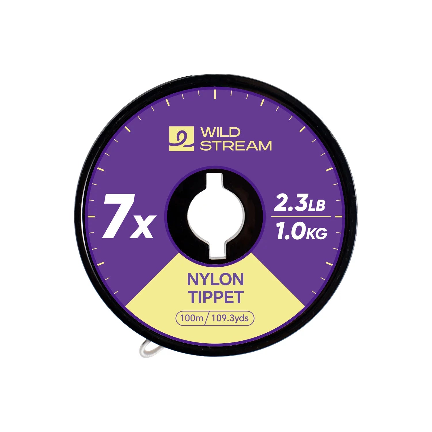 WILD STREAM Nx Series Fly Fishing Tippet - 100m/109.3yds High Strength Nylon Leader Line - Tangle-Free Spool with Elastic Strap - High Clarity & Abrasion Resistant (0X-7X Available)
