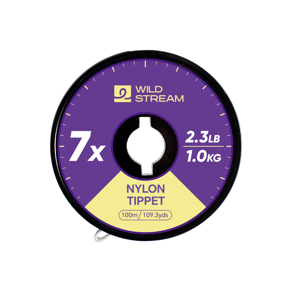 WILD STREAM Nx Series Fly Fishing Tippet - 100m/109.3yds High Strength Nylon Leader Line - Tangle-Free Spool with Elastic Strap - High Clarity & Abrasion Resistant (0X-7X Available)