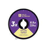 WILD STREAM Nx Series Fly Fishing Tippet - 100m/109.3yds High Strength Nylon Leader Line - Tangle-Free Spool with Elastic Strap - High Clarity & Abrasion Resistant (0X-7X Available)