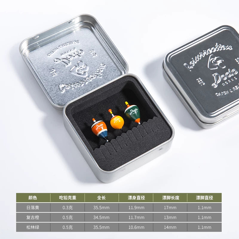 Dodo Works Tanago Micro Fishing Set - Sensitive Nano Floats, Japanese Toray Hand-Tied Line, Triangular EVA Spool & Embossed Tin Box - Professional Small Object Fishing Kit for Stream & Pond